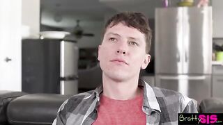 Stepsis asks if her bro has a boner in this video
