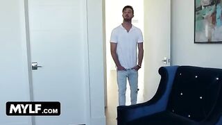 The busty MILF Alix Lynx makes the lucky guy cum by sucking his balls