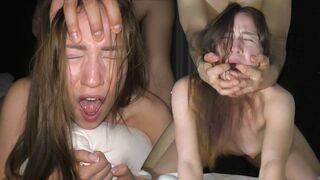 Submissive teen gets fucked hard by a dominant guy in an intense session