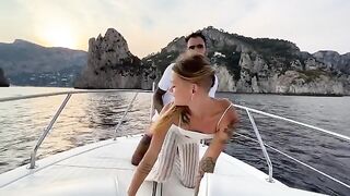 We fucked the captain of our boat tour while sailing to Capri