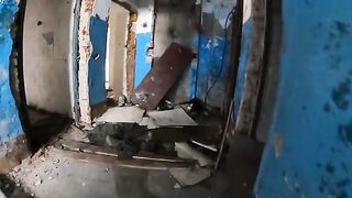 An exhibitionist girl is walking in abandoned buildings with her hot babe