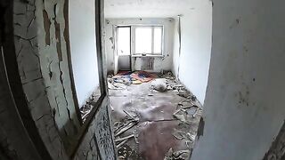 An exhibitionist girl is walking in abandoned buildings with her hot babe