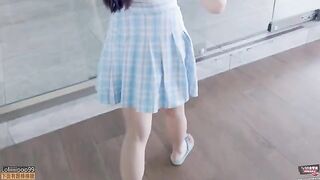 A young Chinese girl has a sex vacation in a hotel room