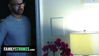 Redhead stepdaughter Vanna Bardot gets fucked while her stepmom is in the room