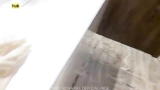 The young pervert saw his stepmom in the shower and got excited