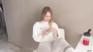 Appetizing girl threw her legs on the table and was fucked