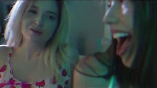 Beautiful babes Madi Meadows and Lexi Lore are making lesbian love in an intense session