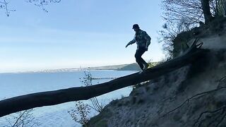A walk with my Chihuahua around Gdynia Orłowo, real public sex action