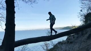 A walk with my Chihuahua around Gdynia Orłowo, real public sex action