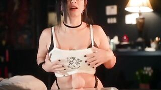 Big Titty Goth Slut Sucking and Titty Fucking with a new toy from Adam & Eve