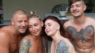 Real swinging foursome with two couples - OWIAKS & LeoKleo's wild action