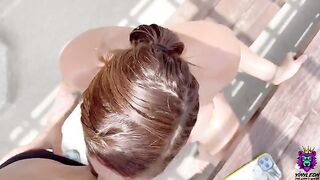Busty Latina gets bored and convinces to fuck on the rooftop