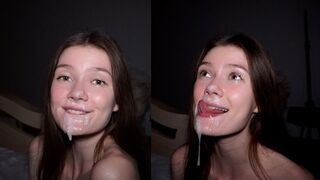 A cute amateur girl with a stunning figure enjoys rough sex and gagging on cum - MIRARI