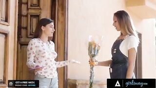The owner of the flower shop wants to touch pussy