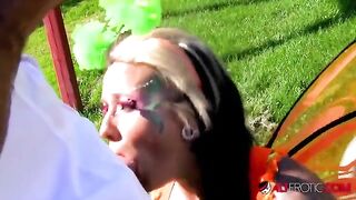 Tattooed cosplay model Lily Fatale gets fucked hard outdoors in HD