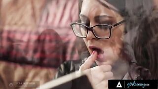 An investigator, portrayed by the stunning Riley Reid, rubs her pussy thinking about missing girls