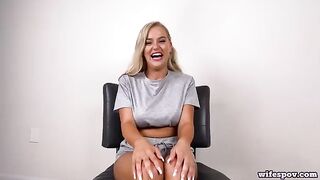 The girl with big natural boobs knows how to fuck well