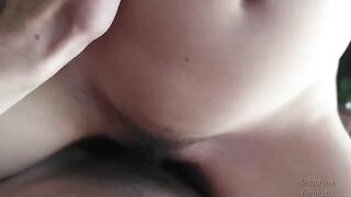 Skinny girl is fucking and sucking cock on vacation in POV style