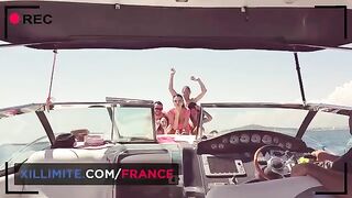 Sex on the yacht with a busty and curvy mature woman