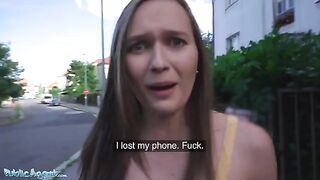 Public Agent Stacy Cruz Exposes Her Big Natural Boobs for Money