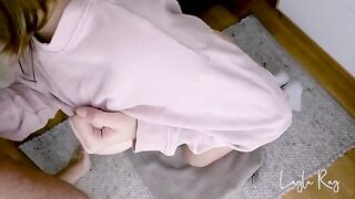 A cute stepsister gets her pussy filled with cum and has to pull up her wet panties