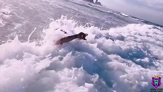 Skinny Teen Beach Girl Sucked Dick and Got Her Ass Railed