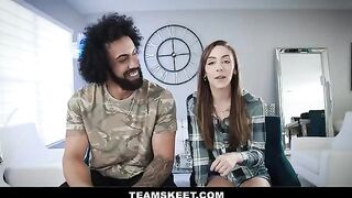 The hot girl, Dani Blu, is having fun with her boyfriend in a variety of positions