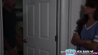 Skinny petite teen Selena Love gets creampied by stepdad