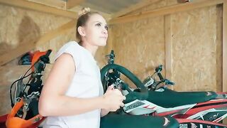 I fixed my motorcycle and fucked a hot babe