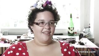 Amateur girl caresses her shaved pussy with her fingers in a sensual homemade video shot by the all-female team of Ersties, a channel known for showcasing natural and adventurous girls in a unique and real-life exhibition of female sexuality