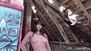 Casting sex with Jessy Jey on the street, raw and rough action