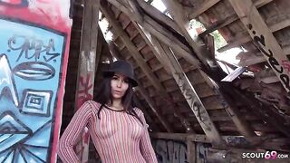 Casting sex with Jessy Jey on the street, raw and rough action