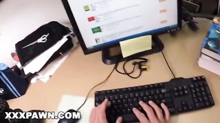 A desperate college girl got banged in my pawn shop for cash