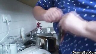 80 years old hot grandma enjoying sex with a young boy