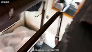A young man fucks his beautiful stepmom on the train