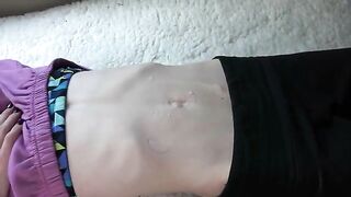 Hot belly button fetish action in a compilation video