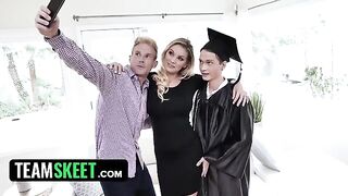 Busty stepmom Kenzie Taylor rewards her stepson with a wet pussy graduation gift