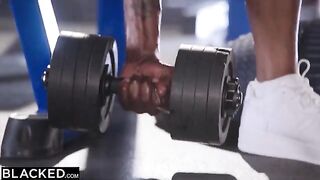 Two gym bunnies Brandi and Kenzie shared two thick BBCs in intense action