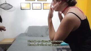 The doctor, Sara Blonde, calmed Salome Gil's condition with intense anal sex