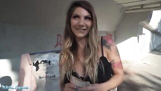 Nurse at train station gets fucked for extra cash by stranger