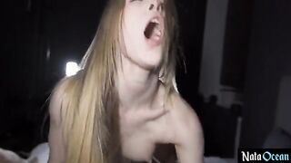 Hard pussy fuck for tight teen cunt without mercy