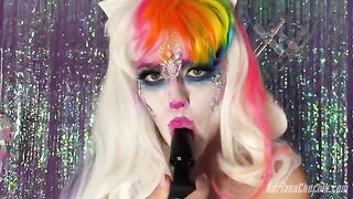 Adriana Chechik celebrates Halloween in opulence with a rainbow dildo