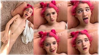 A cute teen plays with her pussy in a sensual and intimate act