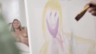 Art class with a hot twist for the two gorgeous girls