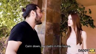 A young girl got acquainted with the father of her boyfriend in Daddy4K style