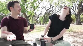 A day at the park ends with a blowjob for everyone to see