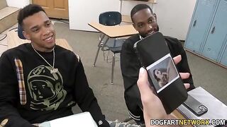 Kenzie Love gets her pussy stuffed with BBC in 2 on 1 action