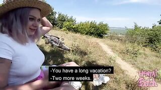 A girl has sex with a stranger she met outdoors