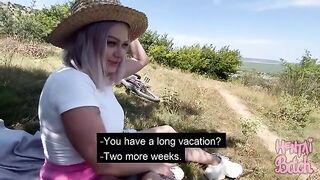 A girl has sex with a stranger she met outdoors