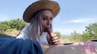 A girl has sex with a stranger she met outdoors